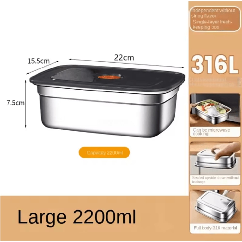 304 Stainless Steel LeakProof Bento Lunch Box For Storage Travel 3