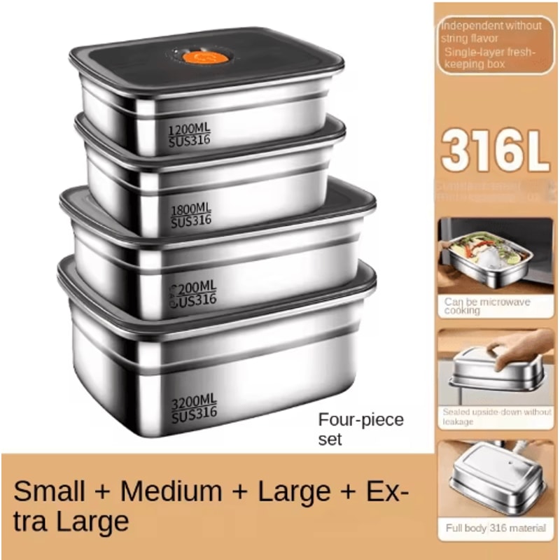 304 Stainless Steel LeakProof Bento Lunch Box For Storage Travel 4
