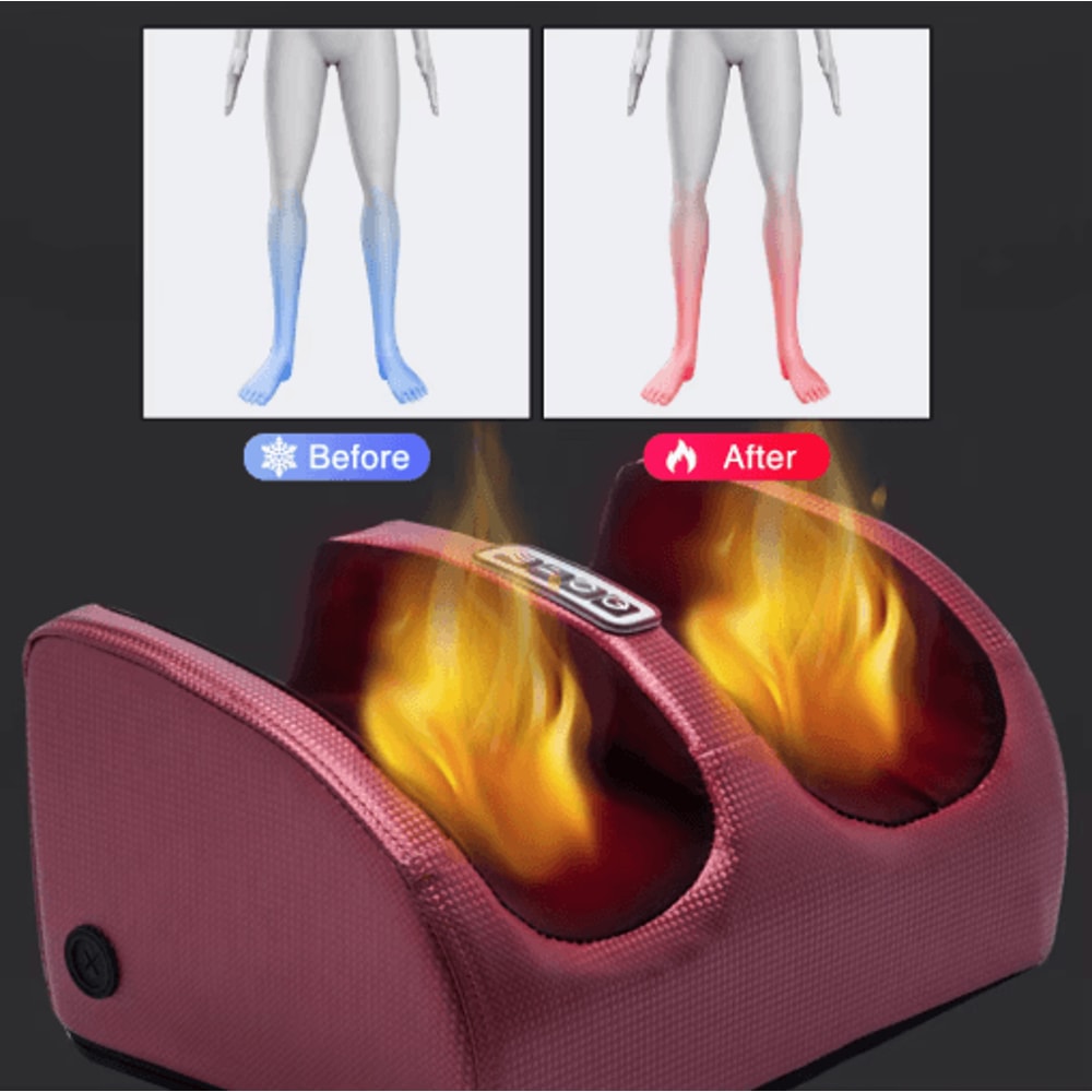 Electric Foot Massager With Heat Air Compression Shiatsu Kneading 8
