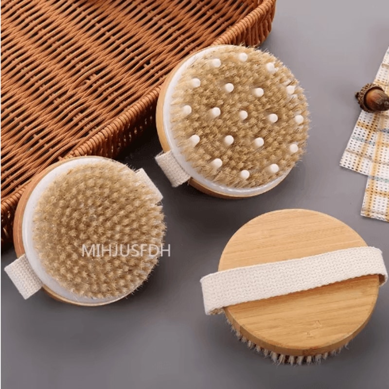 2in1 Dry Skin Body Massage Brush With Natural Bristles 13