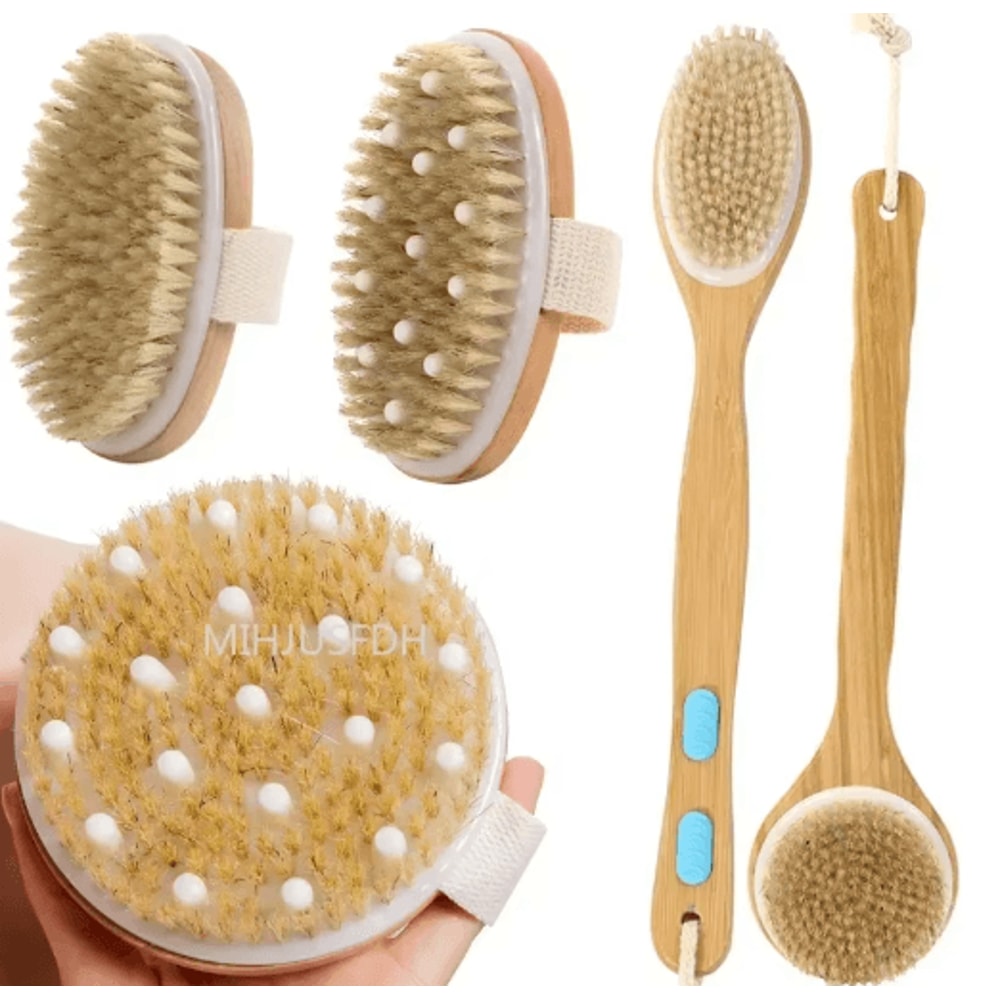 2in1 Dry Skin Body Massage Brush With Natural Bristles 14