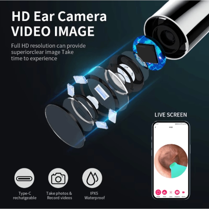 NK3 Pro Ear Cleaner With Camera HD Visual Otoscope Ear Cleaning Set 13