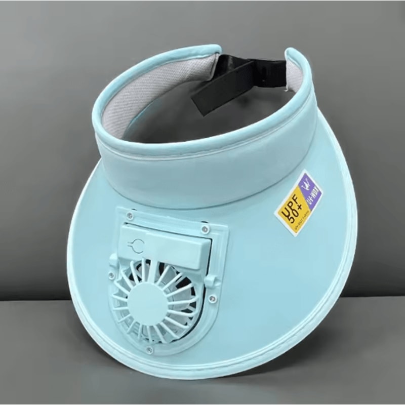 Breathable Cooling Fan Sun Visor Hat With USB Rechargeable Fan 1