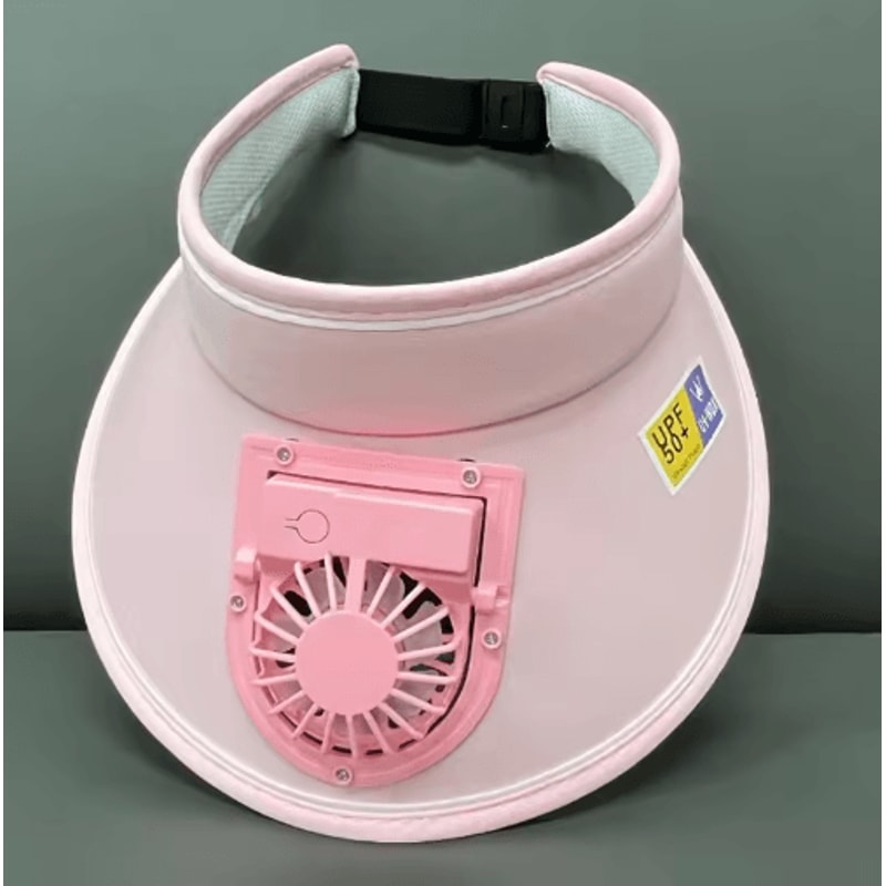 Breathable Cooling Fan Sun Visor Hat With USB Rechargeable Fan 2