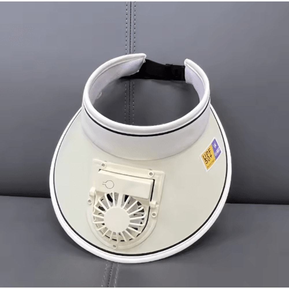 Breathable Cooling Fan Sun Visor Hat With USB Rechargeable Fan 3