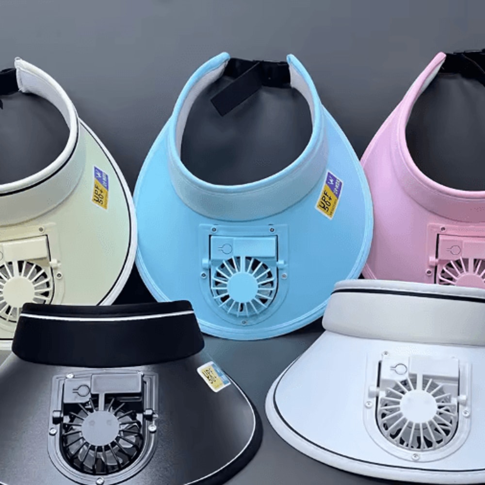 Breathable Cooling Fan Sun Visor Hat With USB Rechargeable Fan 7