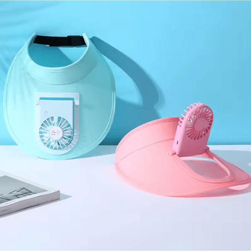 Breathable Cooling Fan Sun Visor Hat With USB Rechargeable Fan 8
