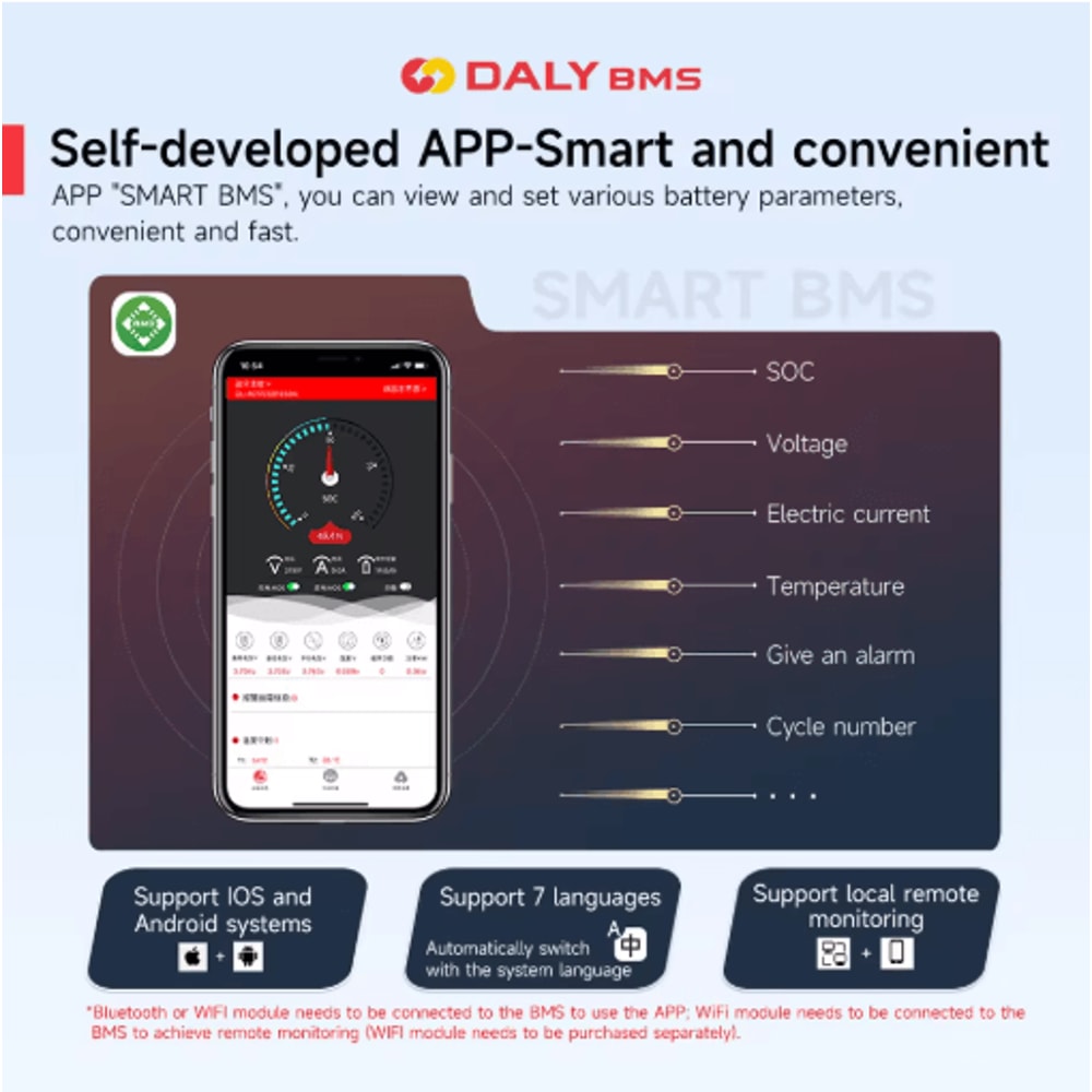DALY Smart LiFePO4 BMS Board With Bluetooth And CAN Communication 21