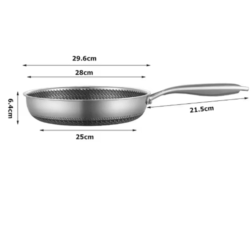 LMETJMA Stainless Steel Honeycomb Nonstick Frying Pan With Lid 1