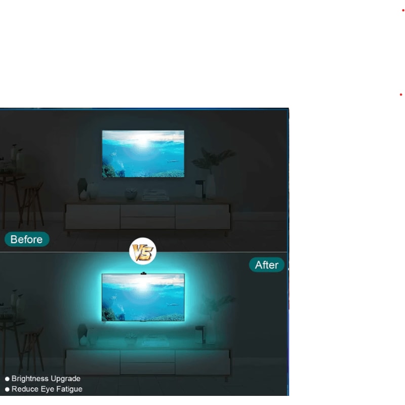 RGBIC LED Backlight Strip For PC TV With Color Sync App Control Music Mode 4