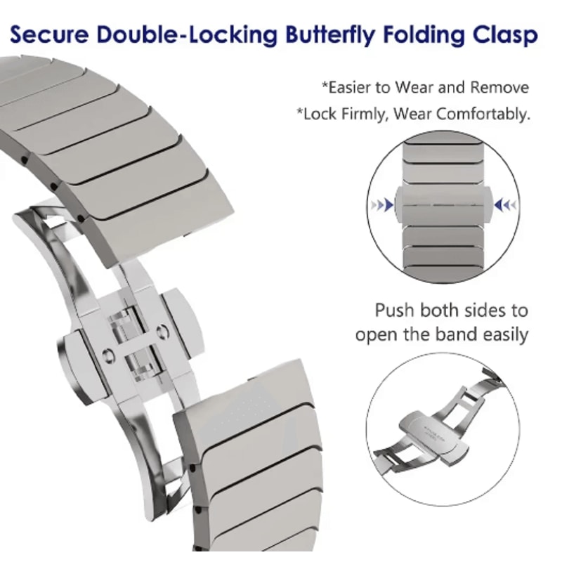 Titanium Color Stainless Steel Band For Apple Watch Ultra And Series 11