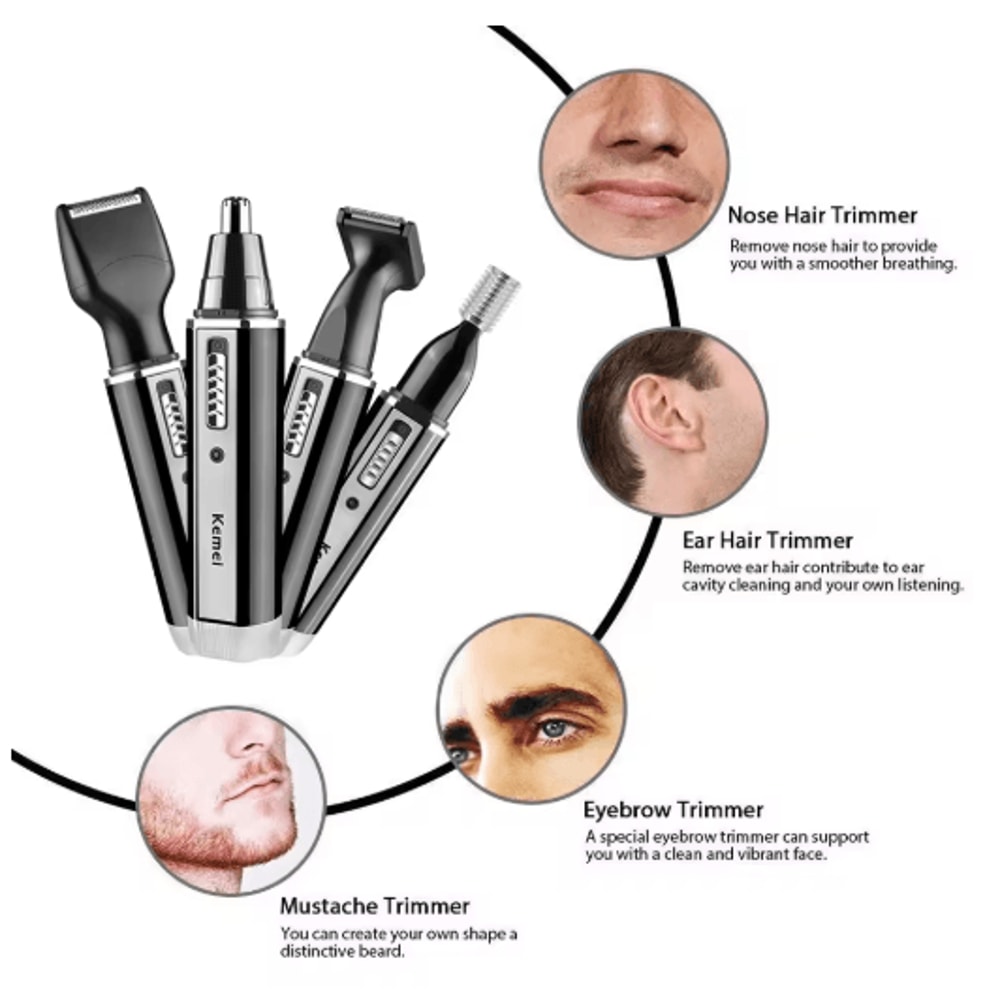 4 N 1 Rechargeable Nose And Beard Trimmer For Men 4