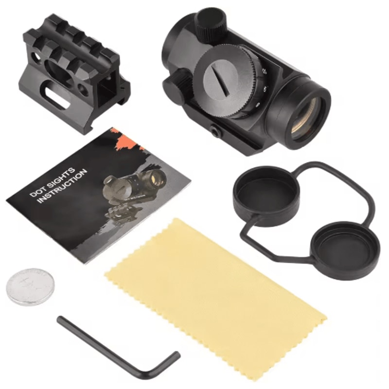 2MOA Tactical Red Dot Sight 1x25mm With 1Inch Riser Mount 1