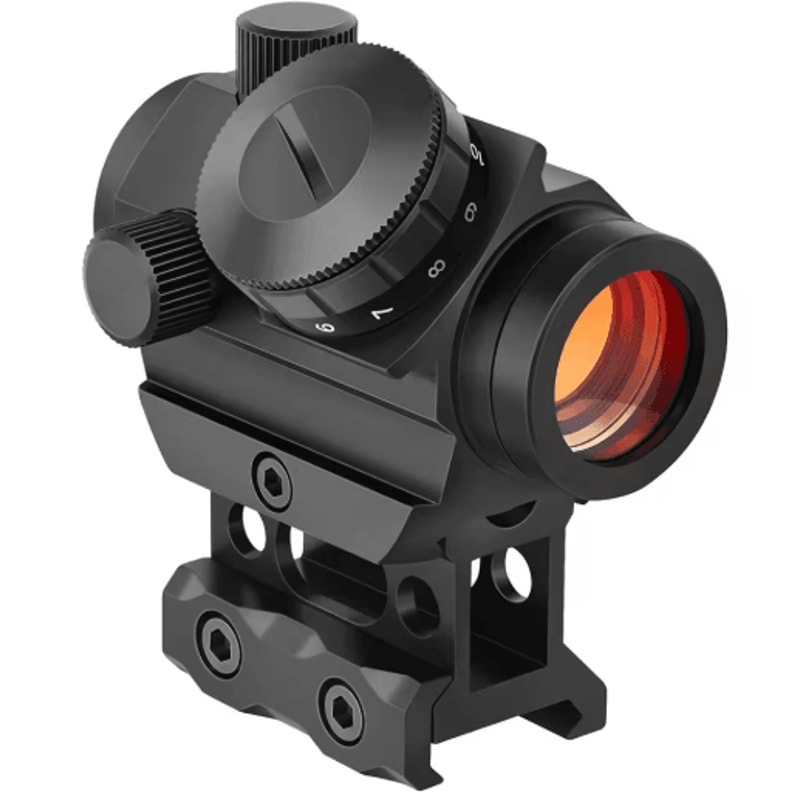 2MOA Tactical Red Dot Sight 1x25mm With 1Inch Riser Mount 0
