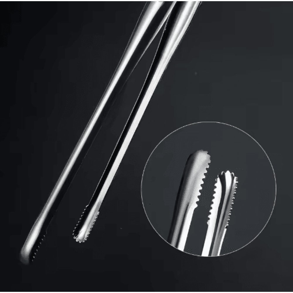 Stainless Steel BBQ Grill Tongs NonSlip Food Clip For Cooking Entertaining 4