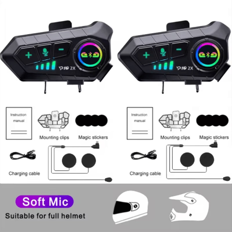 Kebidumei YP10 2X Bluetooth 53 Motorcycle Helmet Intercom Headset 2