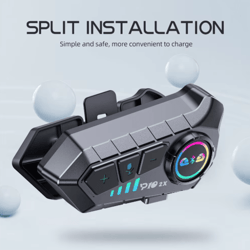 kebidumei yp10 2x bluetooth 5.3 motorcycle helmet intercom headset