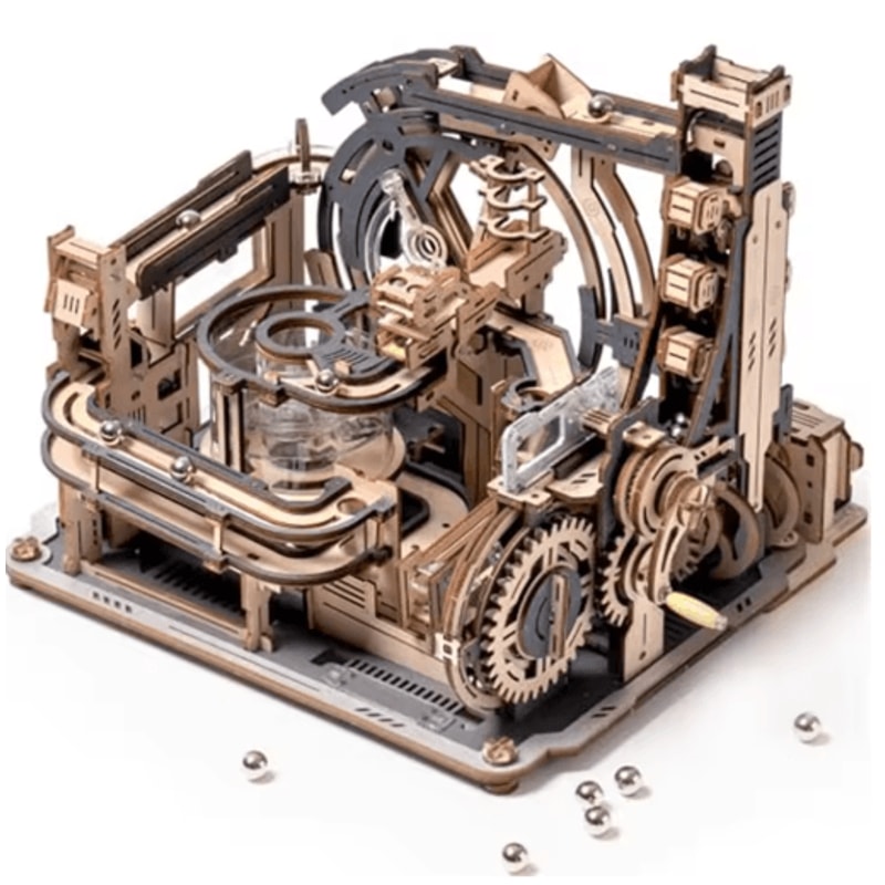 Robotime ROKR Electric Marble Spaceport 3D Wooden Puzzle Model Kit 1