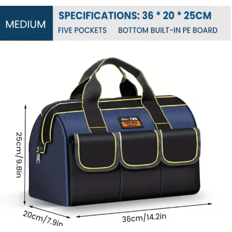 AIRAJ HeavyDuty Multifunctional Tool Bag Waterproof 1680D Oxford Storage Organizer 5