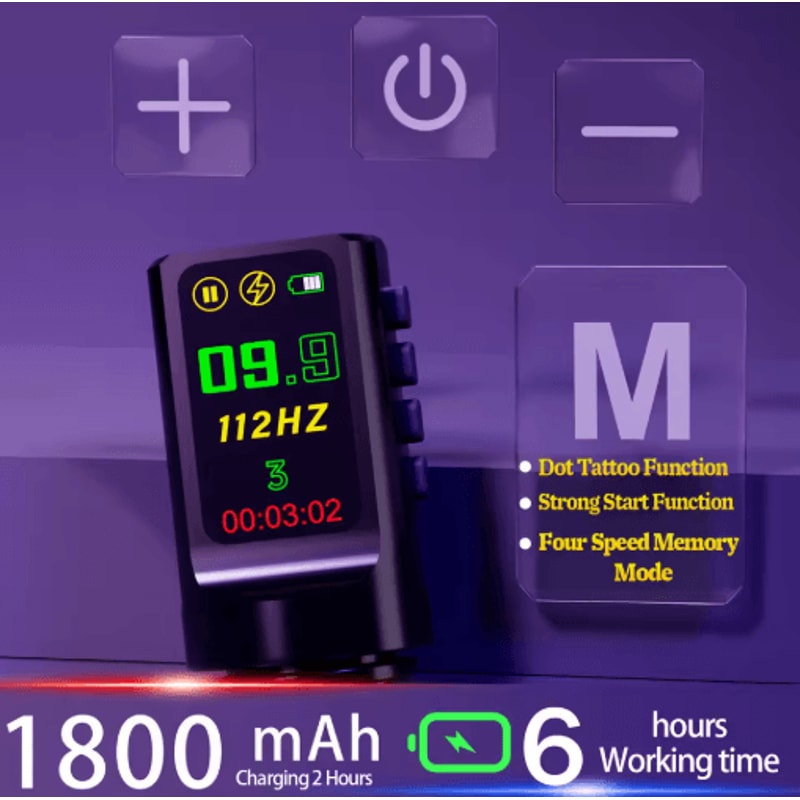 POSEIDON New Memory Wireless Tattoo Pen Kit Professional Permanent Makeup Machine 7