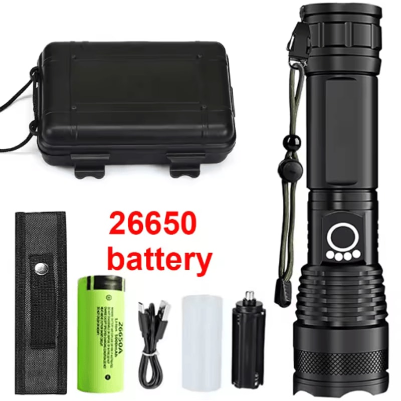 HighPower Rechargeable LED Tactical Flashlight Aluminum Zoom Torch For Outdoor Camping 1