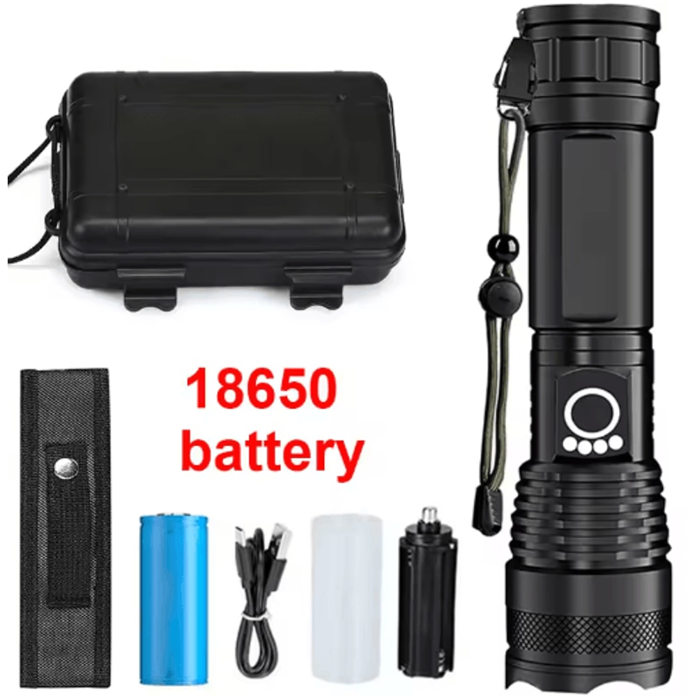 HighPower Rechargeable LED Tactical Flashlight Aluminum Zoom Torch For Outdoor Camping 2