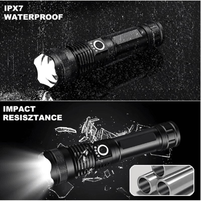 HighPower Rechargeable LED Tactical Flashlight Aluminum Zoom Torch For Outdoor Camping 6