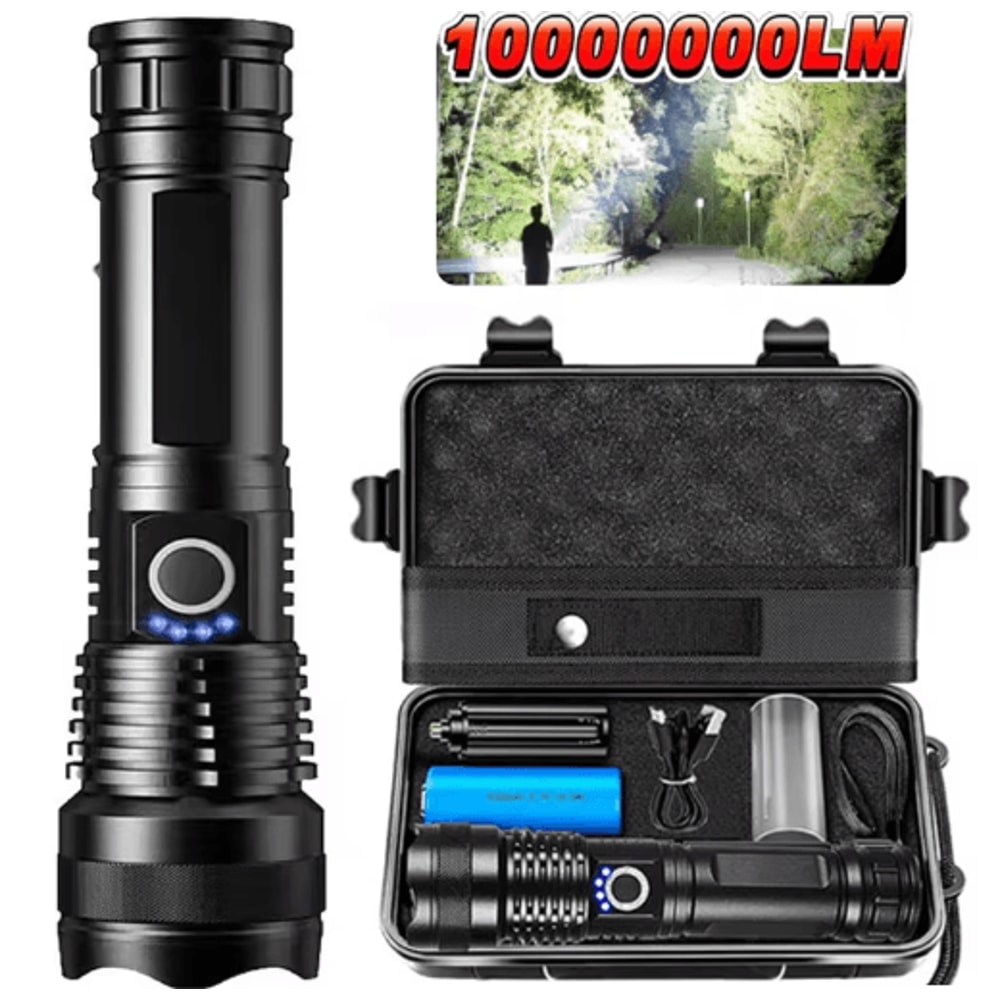 HighPower Rechargeable LED Tactical Flashlight Aluminum Zoom Torch For Outdoor Camping 0