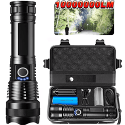 high-power rechargeable led tactical flashlight – aluminum zoom torch for outdoor & camping