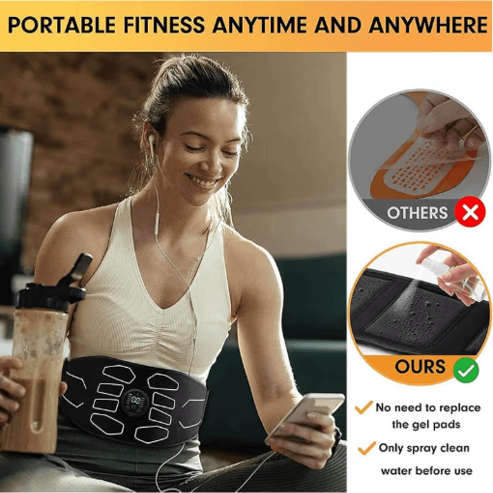 EMS Waist Abdominal Trainer Belt Muscle Stimulator Slimming Fitness Device 2