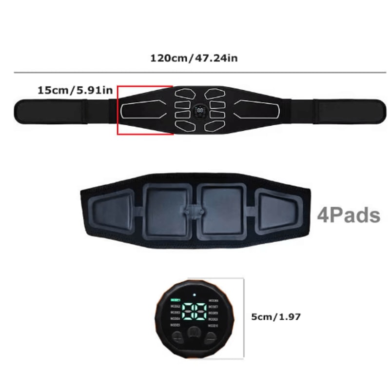 EMS Waist Abdominal Trainer Belt Muscle Stimulator Slimming Fitness Device 4