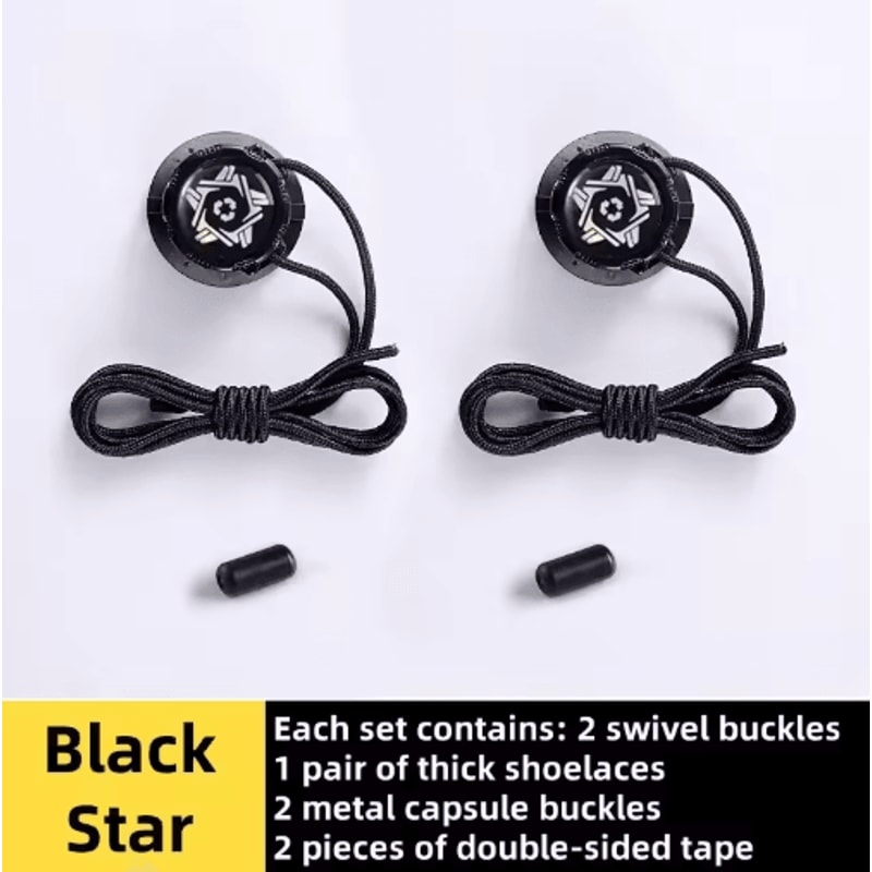 Automatic NoTie Shoelaces With Swivel Buckle EasyInstall Elastic Laces For Sneakers 3