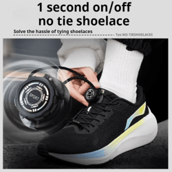 automatic no-tie shoelaces with swivel buckle – easy-install elastic laces for sneakers