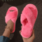 Womens CrossStrap Faux Fur Slippers Warm Plush Indoor Slides For Home Comfort 2