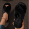 Womens CrossStrap Faux Fur Slippers Warm Plush Indoor Slides For Home Comfort 6