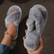 Womens CrossStrap Faux Fur Slippers Warm Plush Indoor Slides For Home Comfort 9