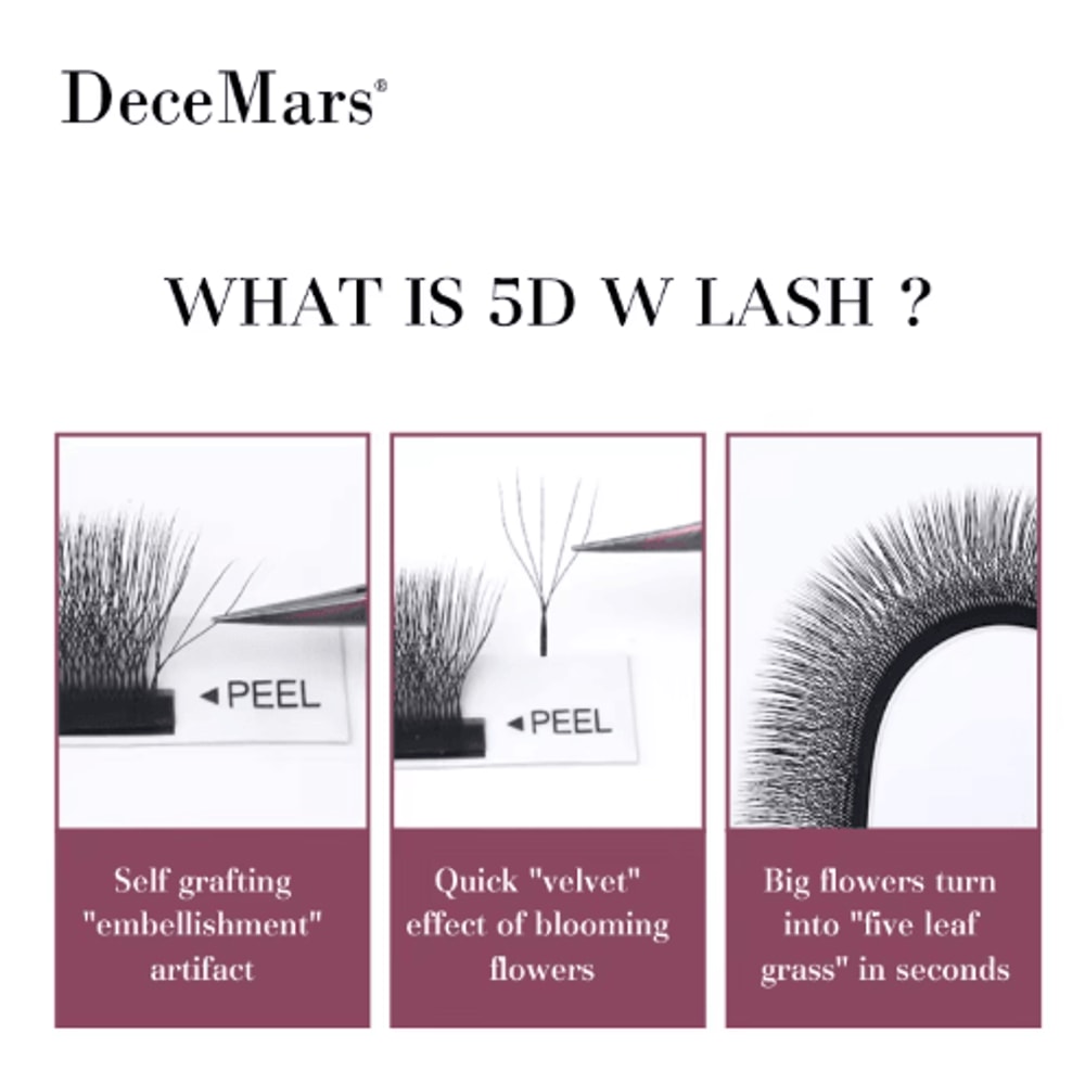 DeceMars 5D WShaped Eyelash Extensions Soft Volume Lash Trays 12 Lines 6