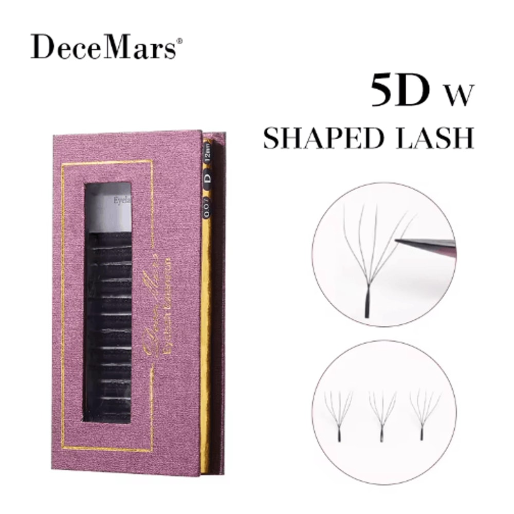 DeceMars 5D WShaped Eyelash Extensions Soft Volume Lash Trays 12 Lines 0