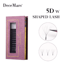 decemars 5d w-shaped eyelash extensions – soft volume lash trays (12 lines)