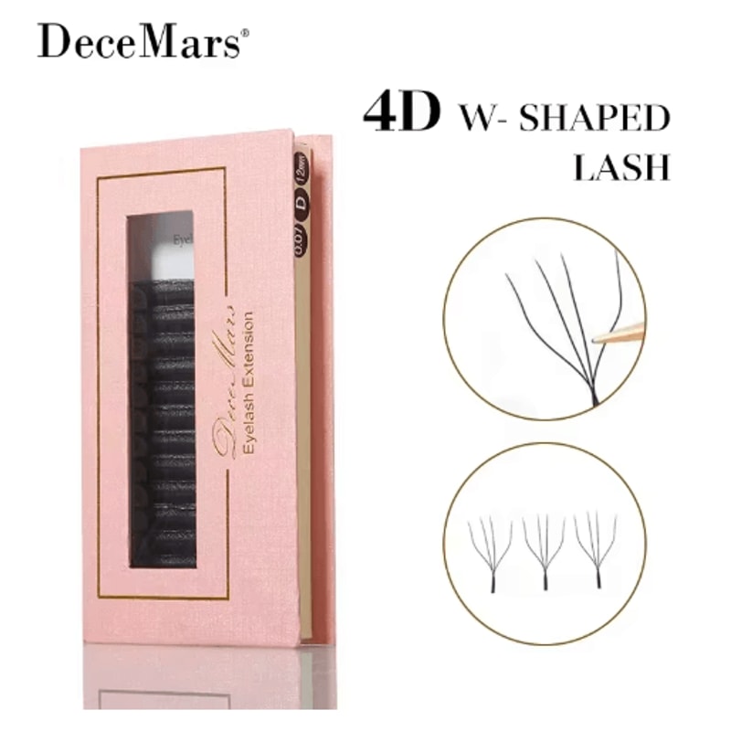 DeceMars 4D WShaped Eyelash Extensions Lightweight Volume Lash Trays 12 Lines 0