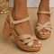Womens Braided Chunky Platform Gladiator Sandals Summer 2024 High Heels With Ankle Strap 0