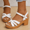Womens Braided Chunky Platform Gladiator Sandals Summer 2024 High Heels With Ankle Strap 2