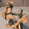 Womens Braided Chunky Platform Gladiator Sandals Summer 2024 High Heels With Ankle Strap 4