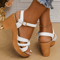 Womens Braided Chunky Platform Gladiator Sandals Summer 2024 High Heels With Ankle Strap 7