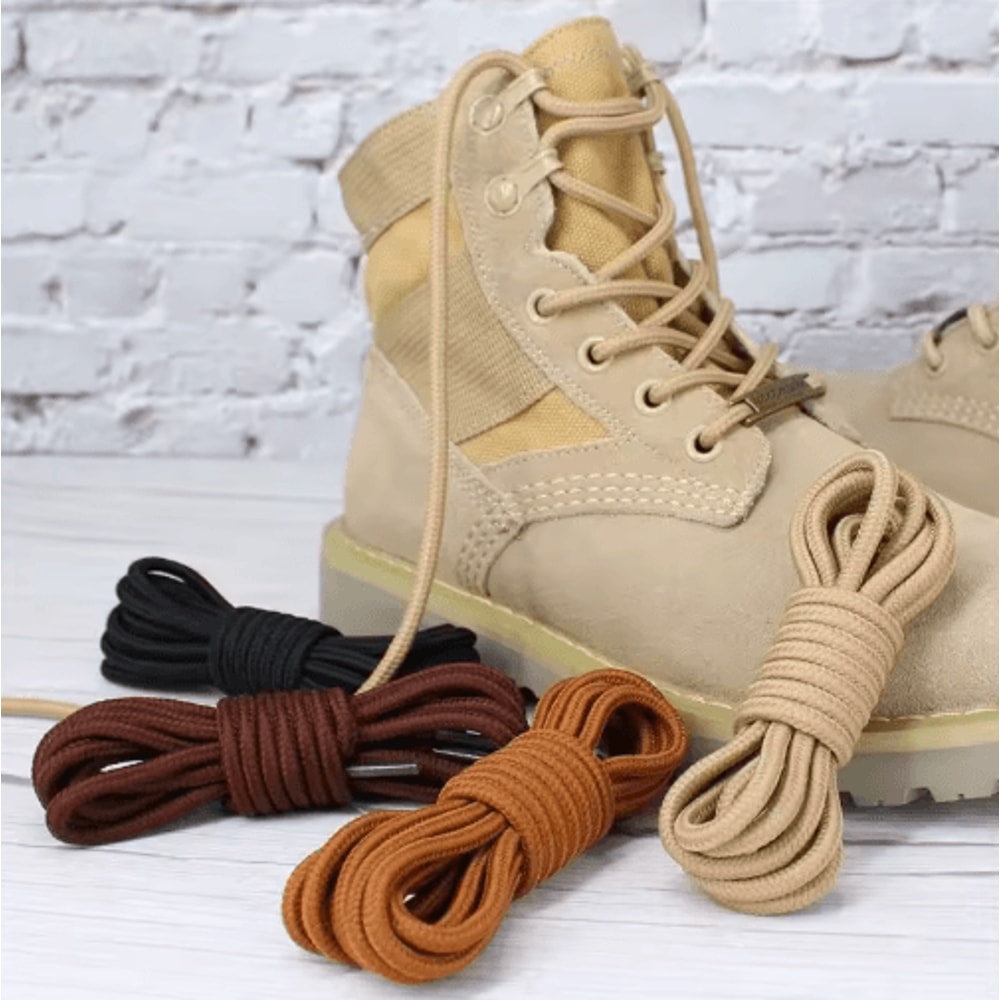 Round Polyester Shoelaces For Boots Sneakers Durable Lace Strings 1 Pair 2 Pcs 15