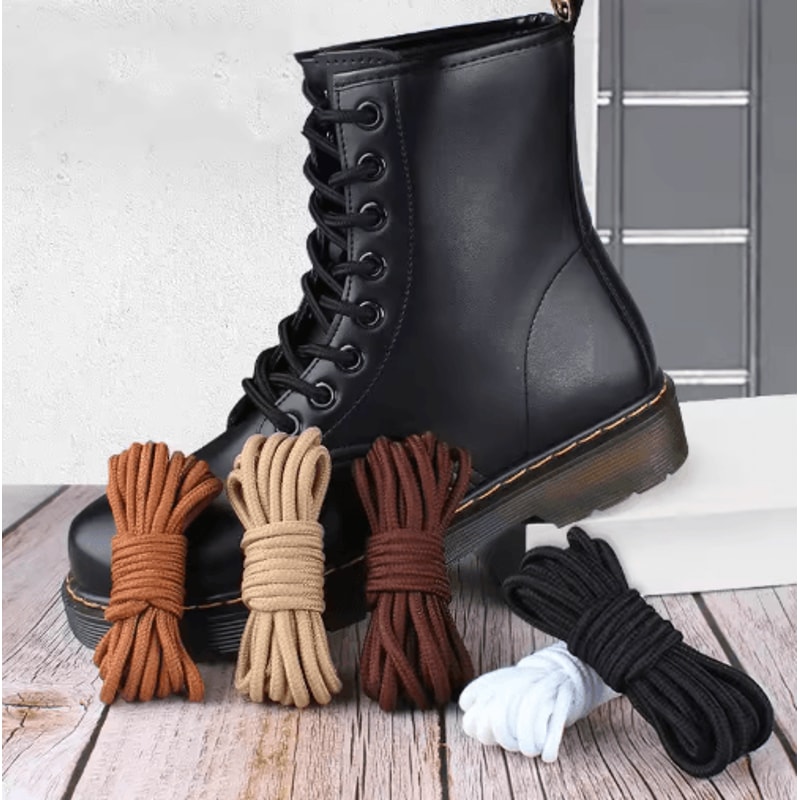 Round Polyester Shoelaces For Boots Sneakers Durable Lace Strings 1 Pair 2 Pcs 16