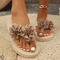 Womens Flower Decor Platform Flip Flops Lightweight NonSlip Summer Slippers 3643 2