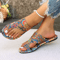 Womens Bohemian Flower Flip Flop Slippers Lightweight Casual Home Summer Slides 5