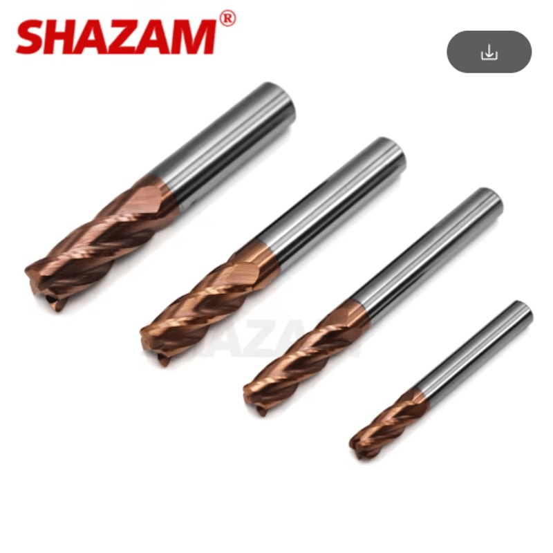 SHAZAM HRC55 AlloyCoated Tungsten Steel CNC End Mill Set 2