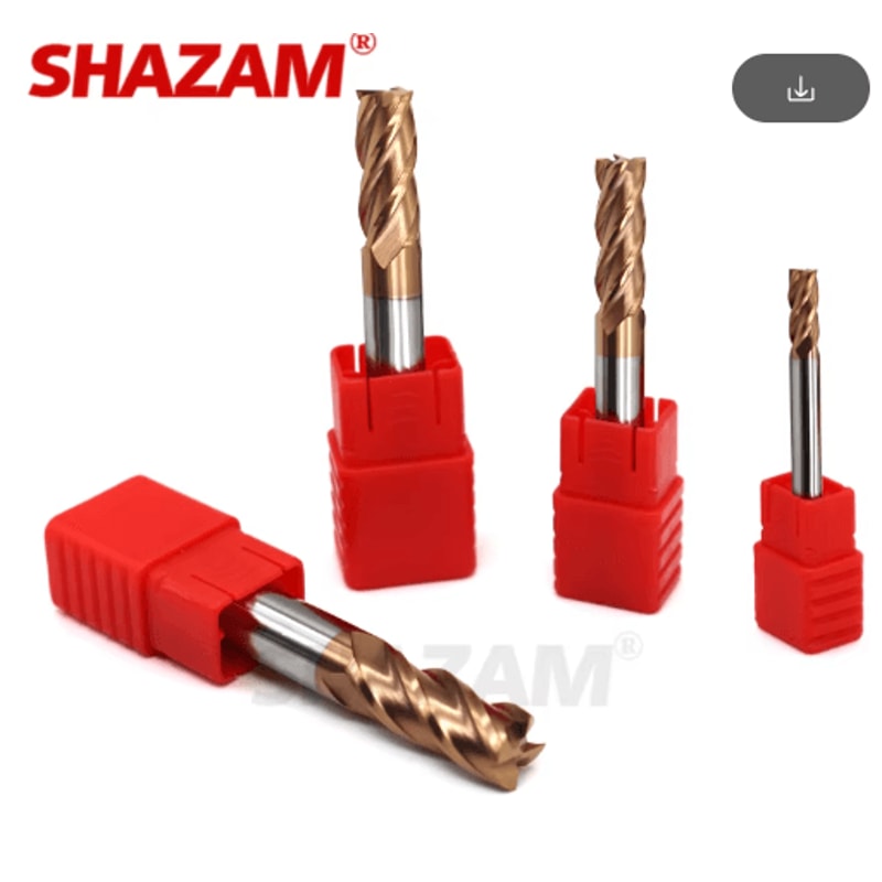 SHAZAM HRC55 AlloyCoated Tungsten Steel CNC End Mill Set 4